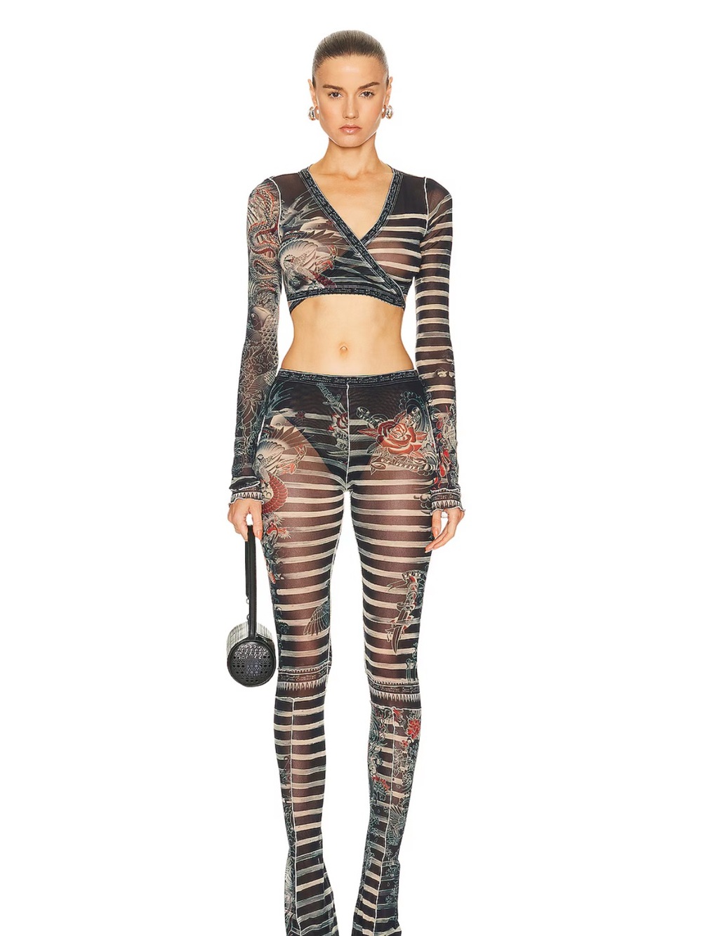 Jean Paul Gaultier Printed Mariniere Tattoo Flare Set